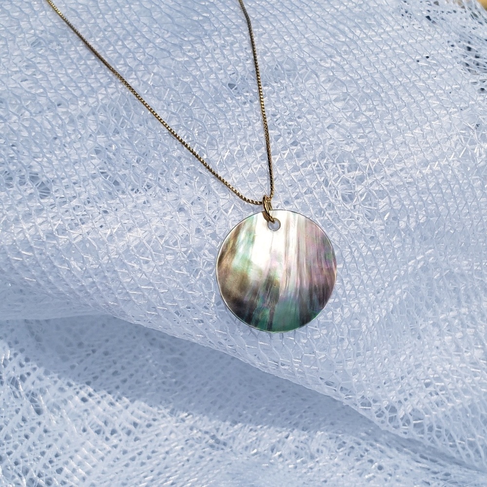 14K Gold Abalone Shell Boho Necklace